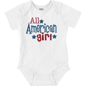 Brisco Brands All American Cute Daughter Niece Baby Bodysuit Jumper Girls(White)
