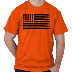 Brisco Brands Ammo Bullet 2nd Amendment Flag Graphic T Shirt Men or Women(Sand – Black Flag)