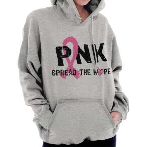 Classic Teaze Pink Spread The Hope Breast Cancer Hoodie Sweatshirt Women(Sport Grey)