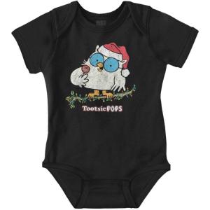 Tootsie Mr. Owl Christmas Santa Baby Romper Boys or Girls(Black)
