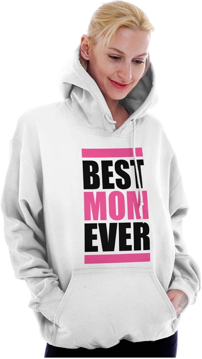 imageBrisco Brands Best Mom Ever Cute Mothers Day Mommy Hoodie Sweatshirt WomenWhite