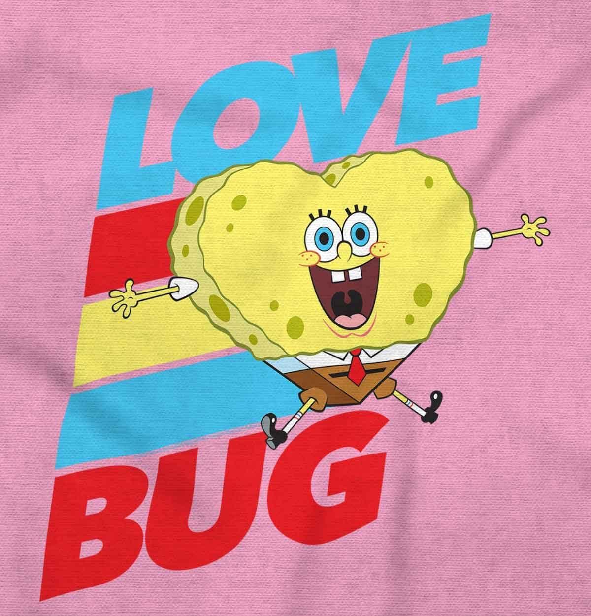 imageBrisco Brands SpongeBob Cartoon Heart Love Bug Baby Romper Boys or GirlsPink