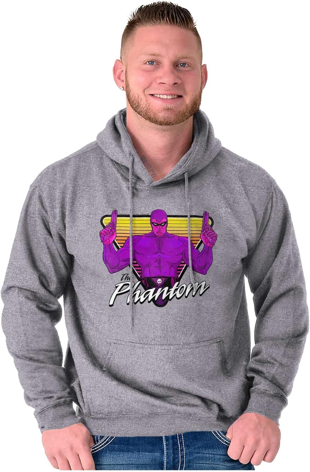 imageBrisco Brands the Phantom Vintage Superhero Hoodie Sweatshirt Women MenSport Grey