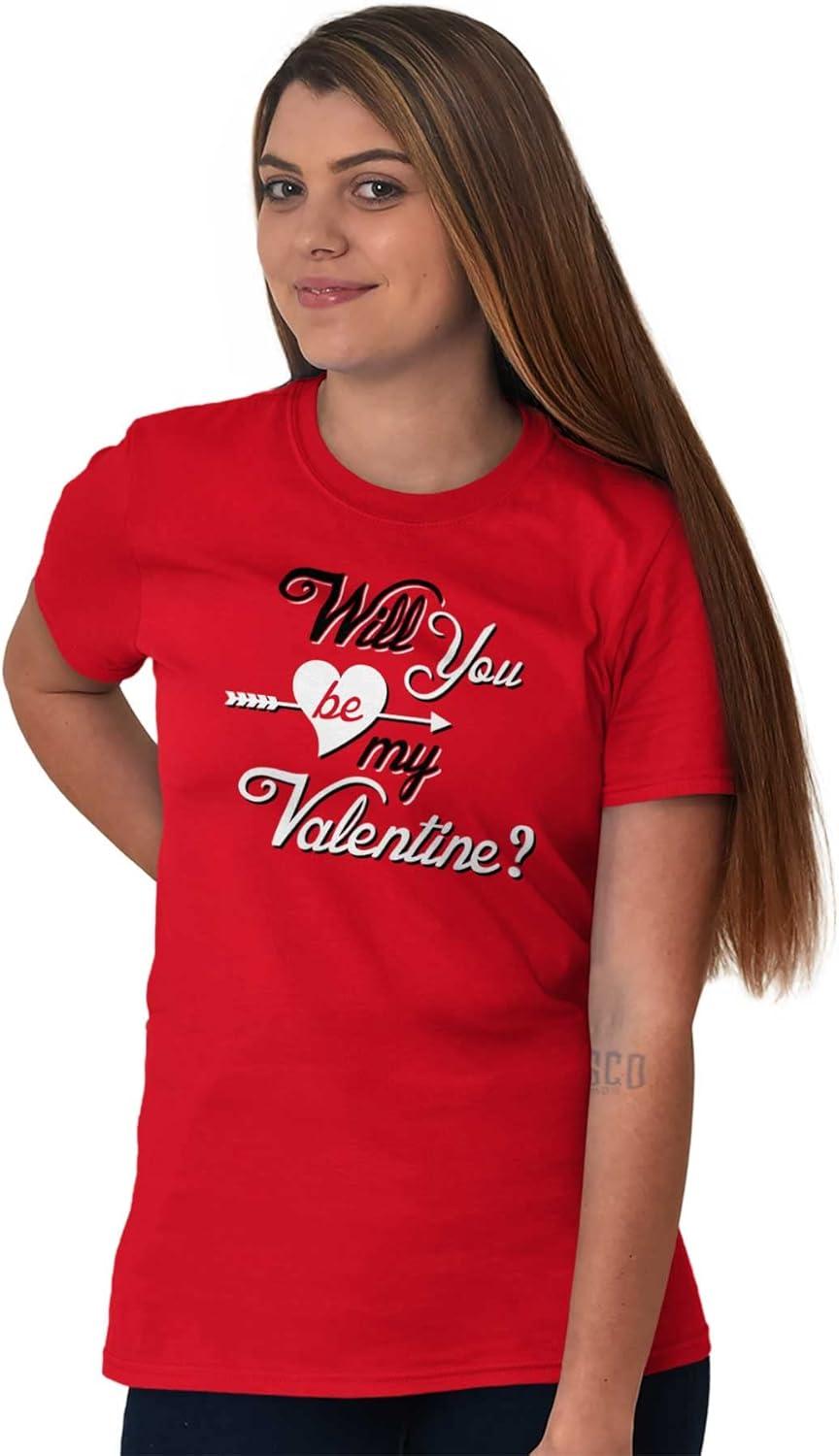 imageBe My Valentines Day Heart Love Womens Graphic T Shirt TeesRed