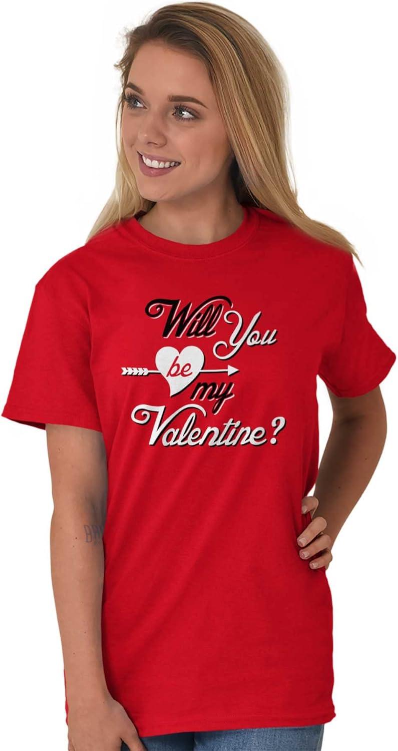 imageBe My Valentines Day Heart Love Womens Graphic T Shirt TeesRed
