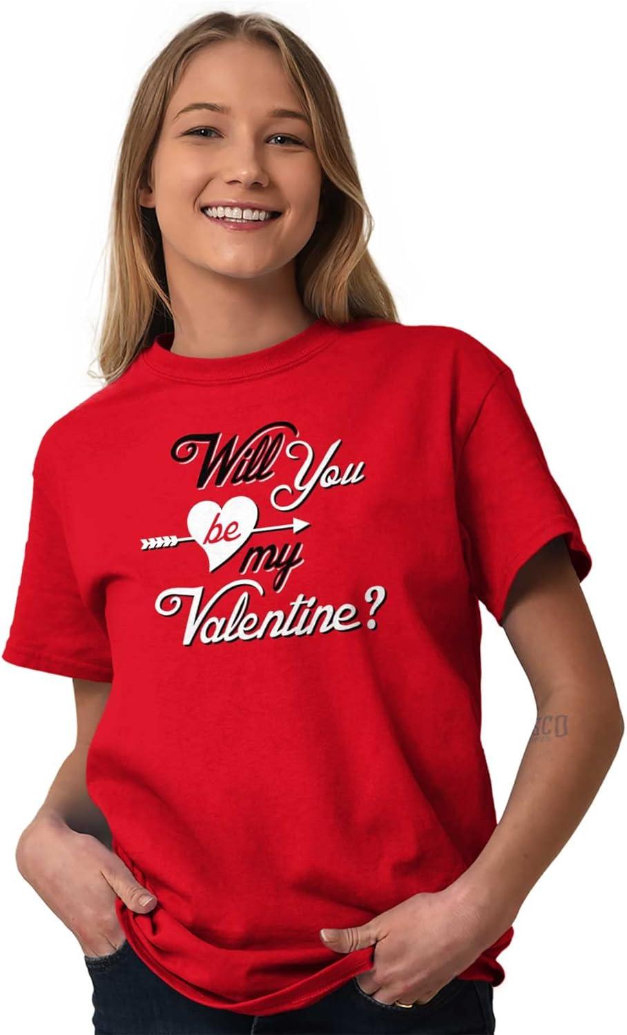 imageBe My Valentines Day Heart Love Womens Graphic T Shirt TeesRed