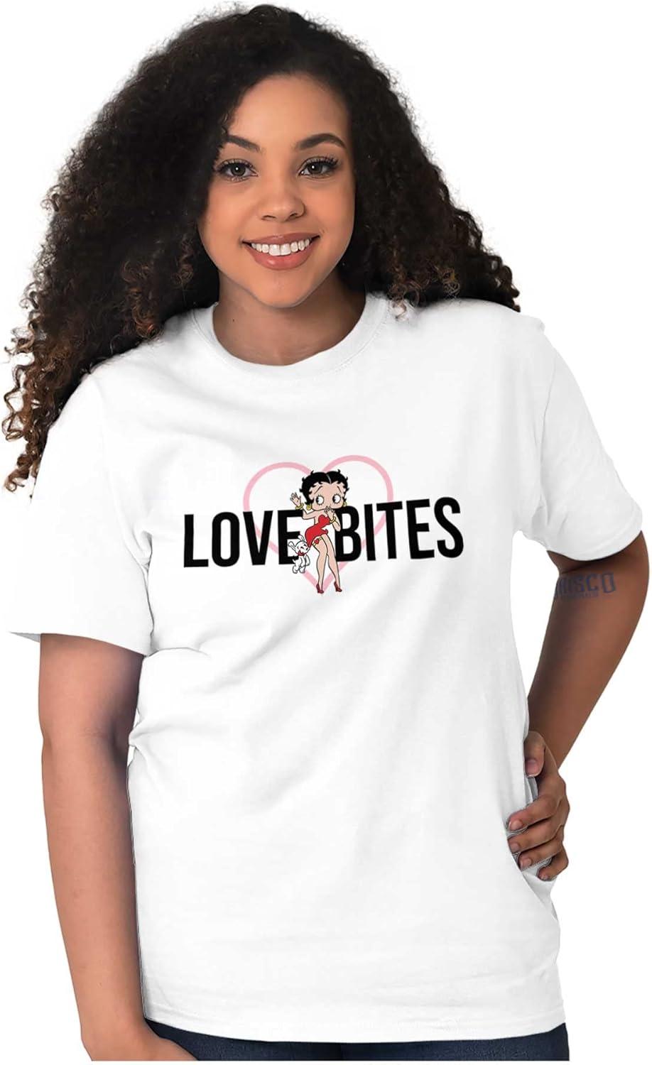 imageBetty Boop Love Bites Single Girls Womens Graphic T Shirt TeesWhite