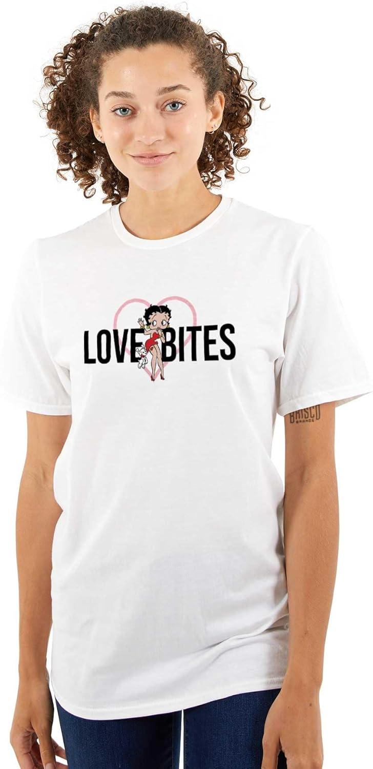 imageBetty Boop Love Bites Single Girls Womens Graphic T Shirt TeesWhite