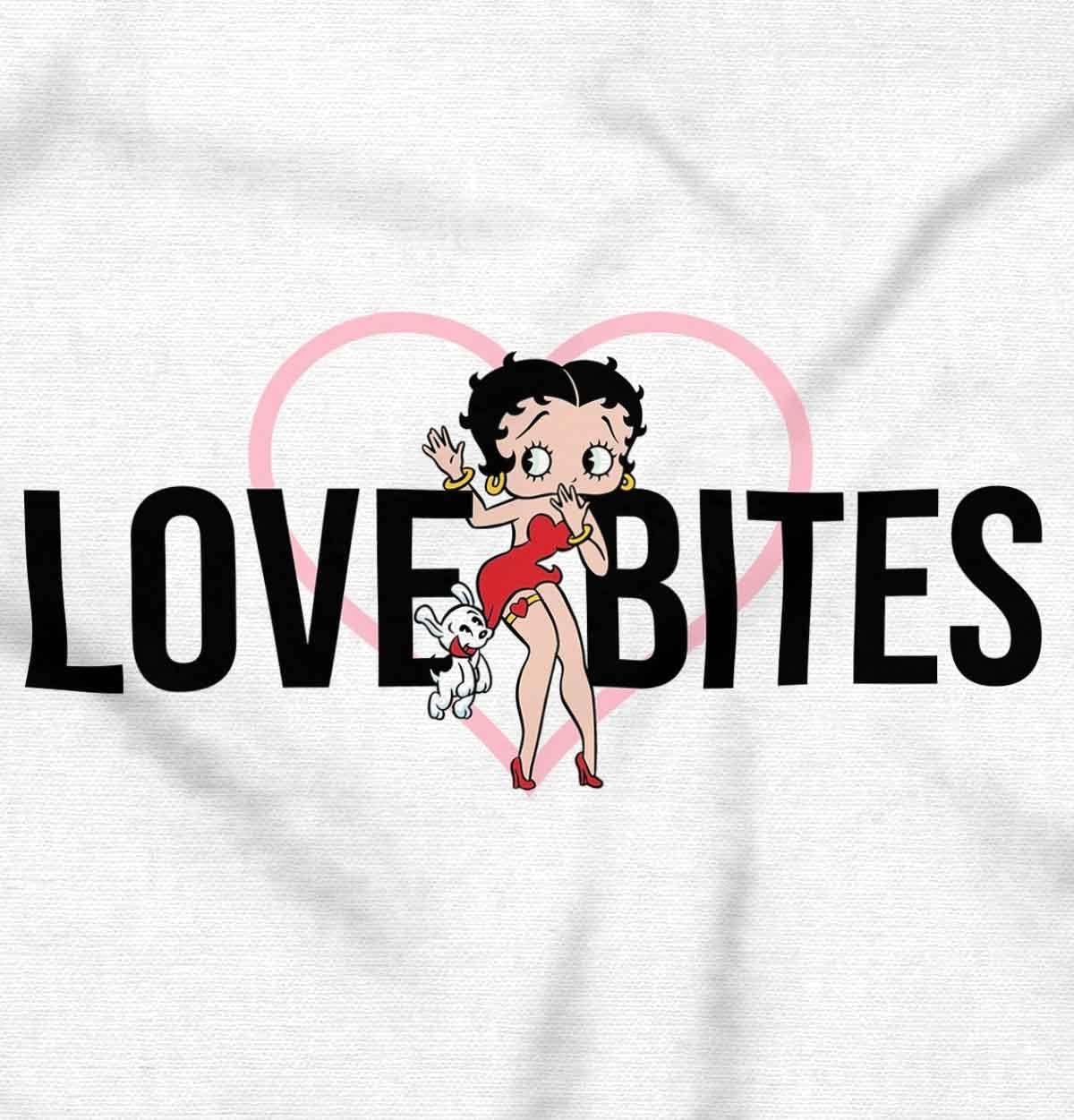 imageBetty Boop Love Bites Single Girls Womens Slim Fit Graphic TeeWhite