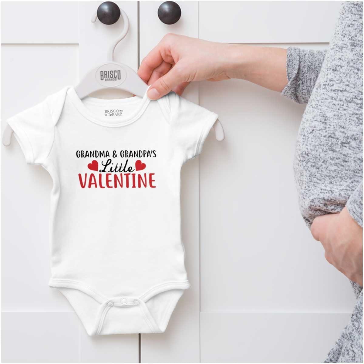 imageBrisco Brands Grandma and Grandpas Little Valentine Baby Romper Boys or GirlsWhite