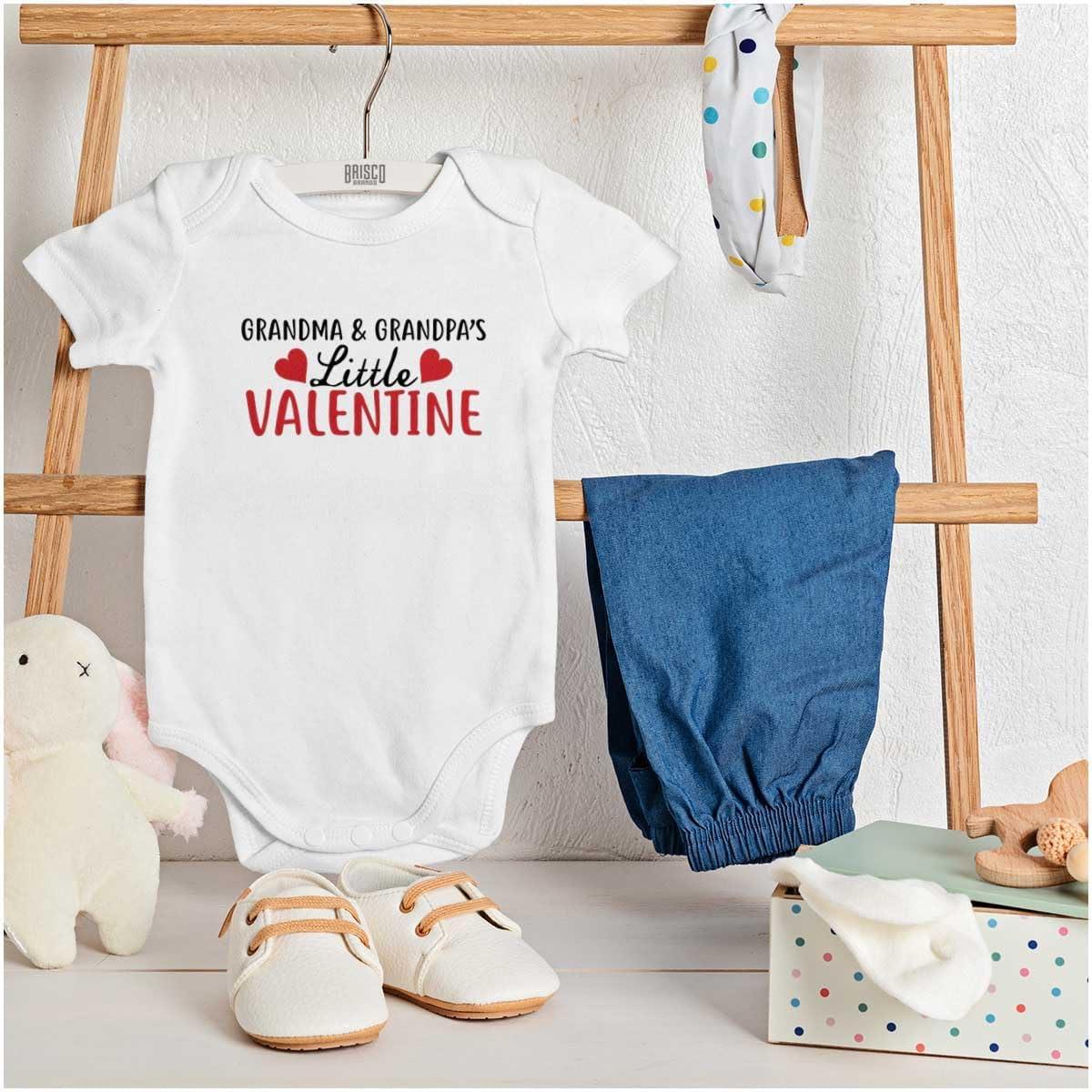 imageBrisco Brands Grandma and Grandpas Little Valentine Baby Romper Boys or GirlsWhite