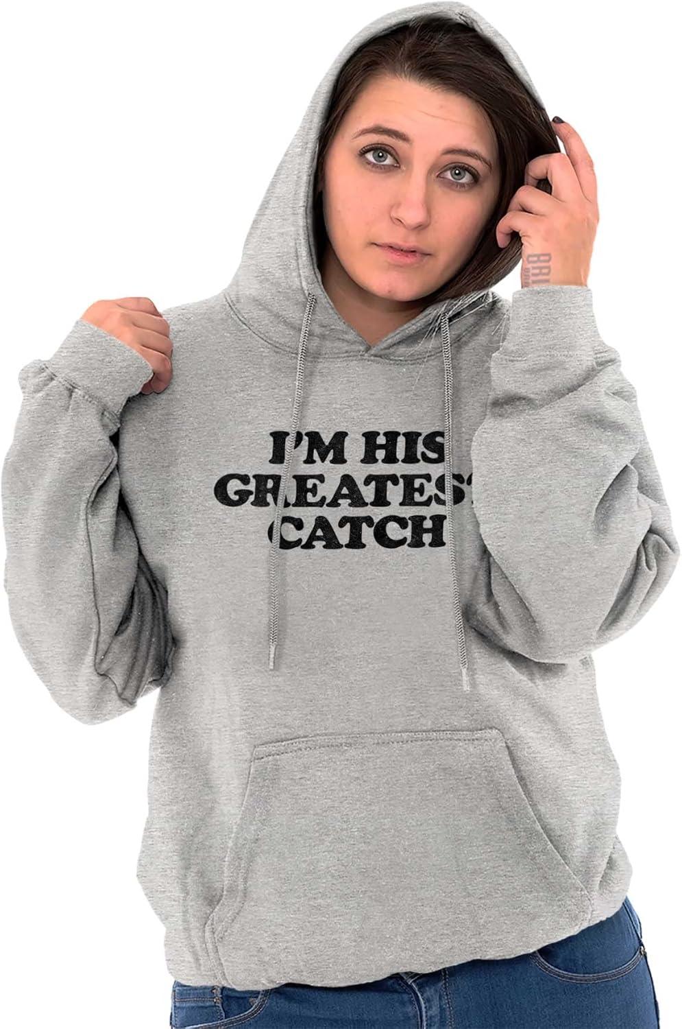 imageBrisco Brands His Greatest Catch Funny Fishing Hoodie Sweatshirt WomenSport Grey