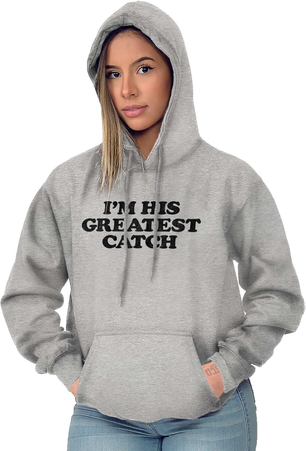 imageBrisco Brands His Greatest Catch Funny Fishing Hoodie Sweatshirt WomenSport Grey