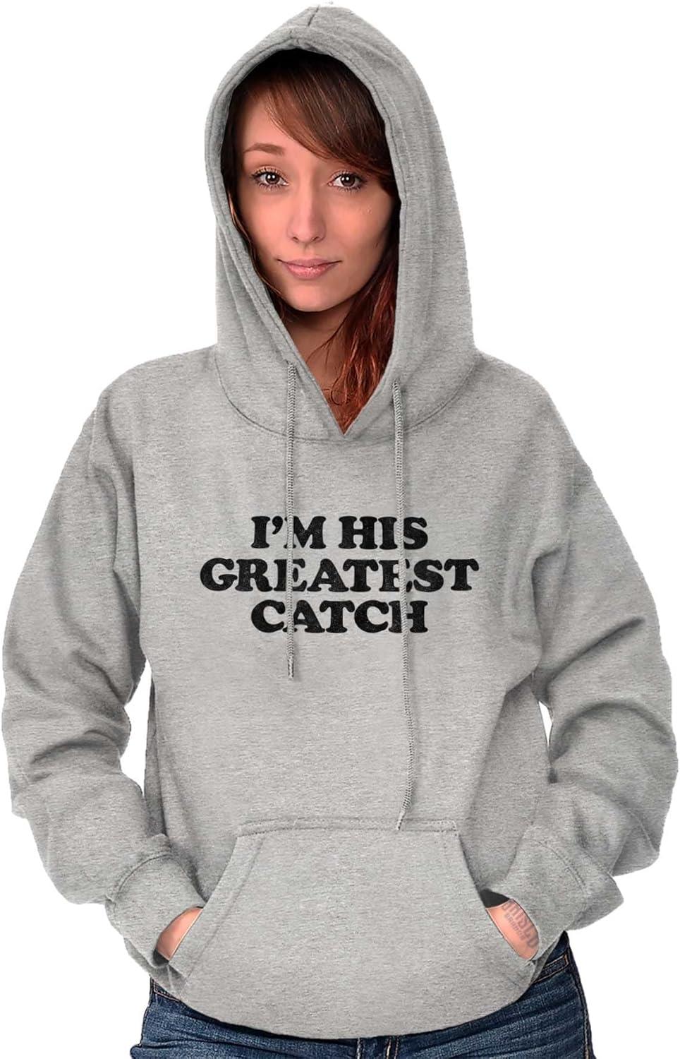 imageBrisco Brands His Greatest Catch Funny Fishing Hoodie Sweatshirt WomenSport Grey