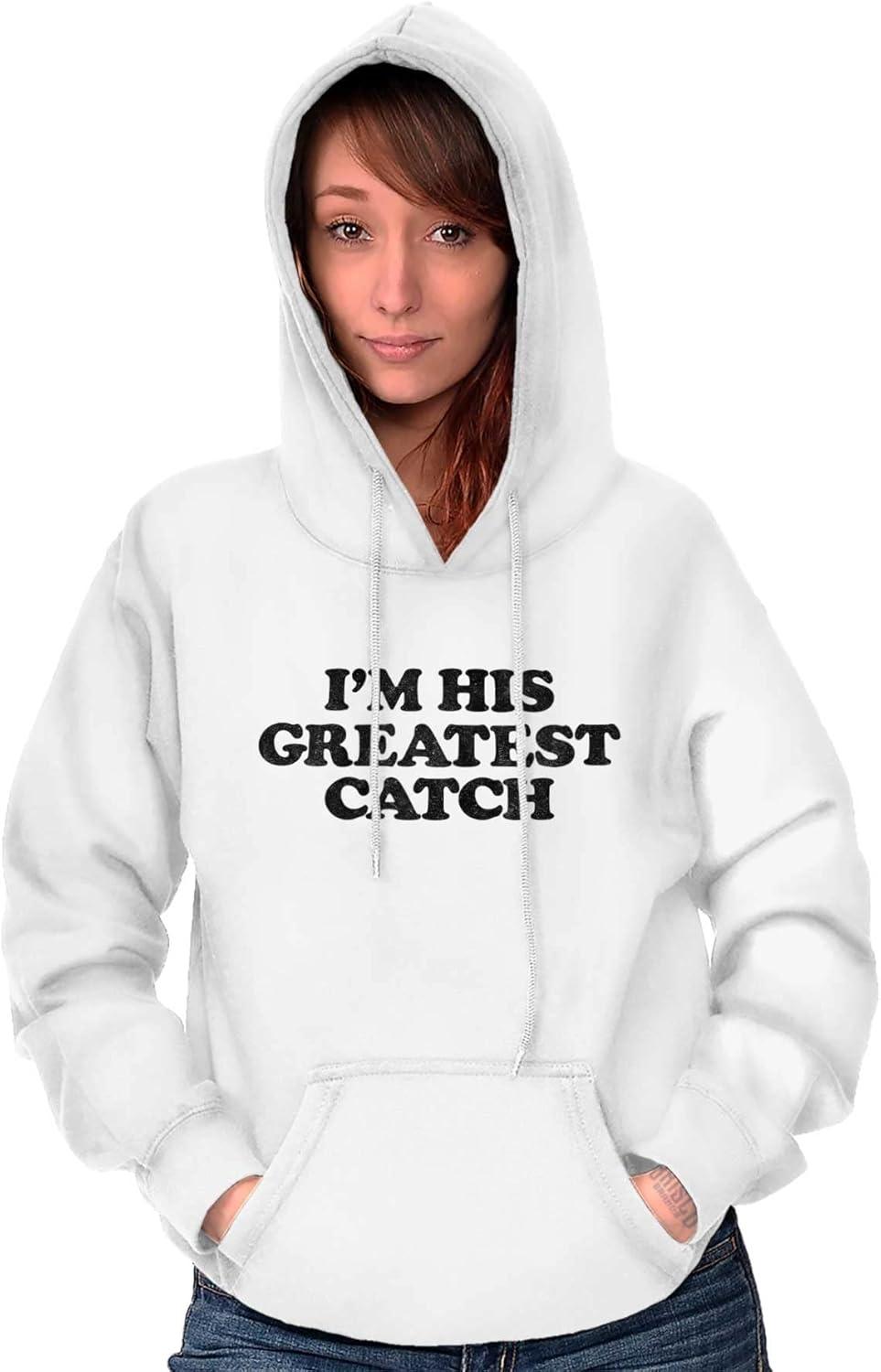 imageBrisco Brands His Greatest Catch Funny Fishing Hoodie Sweatshirt WomenWhite