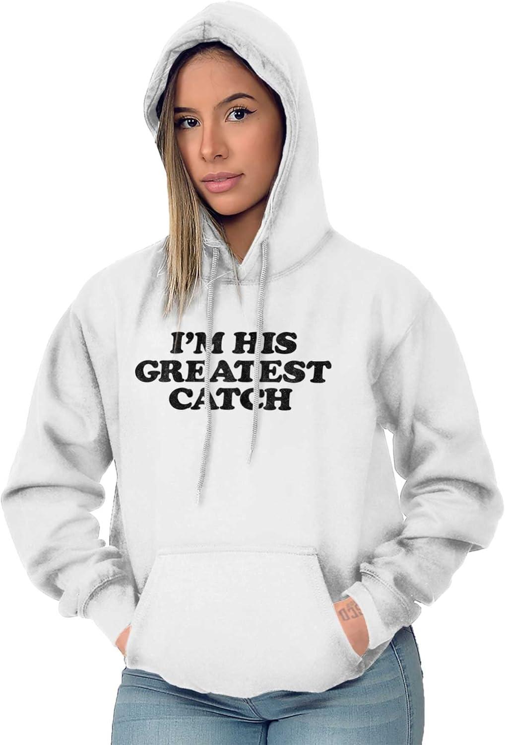 imageBrisco Brands His Greatest Catch Funny Fishing Hoodie Sweatshirt WomenWhite