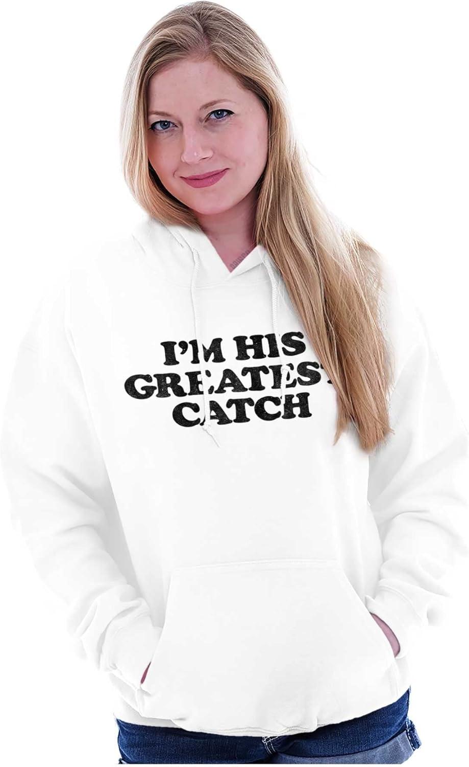 imageBrisco Brands His Greatest Catch Funny Fishing Hoodie Sweatshirt WomenWhite