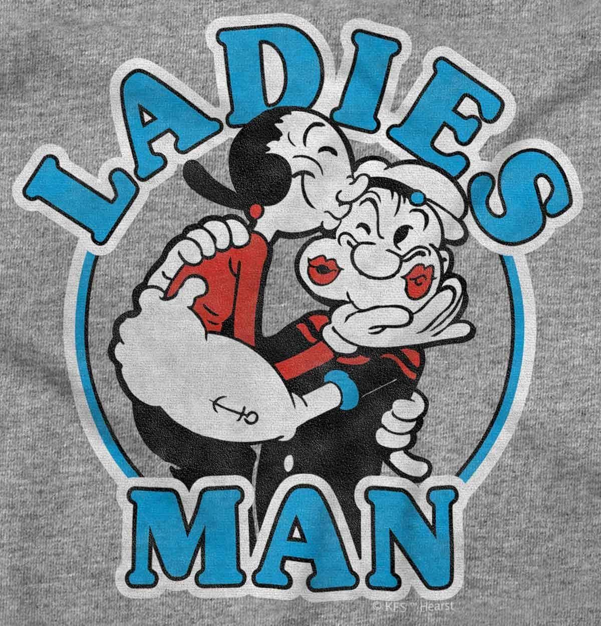 imagePopeye and Olive OYL Ladies Man Funny Youth T Shirt Tee BoysHeather