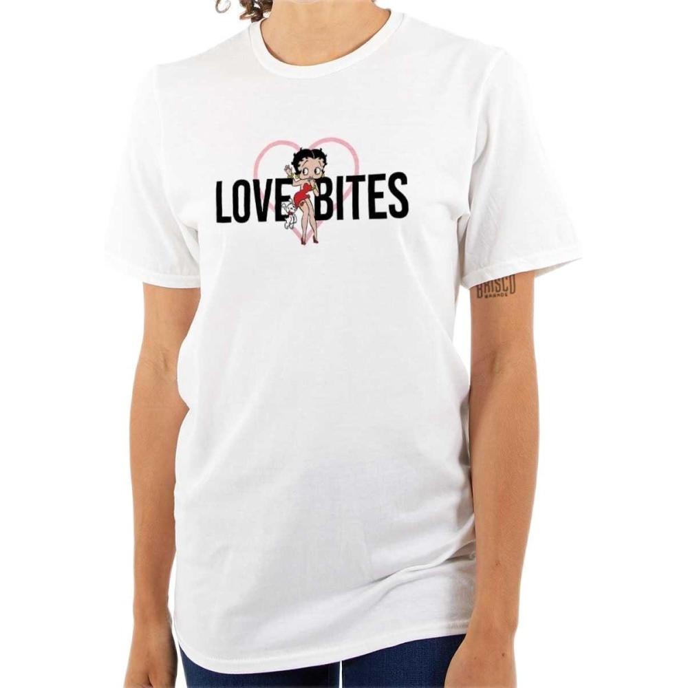 imageBetty Boop Love Bites Single Girls Womens Graphic T Shirt TeesWhite