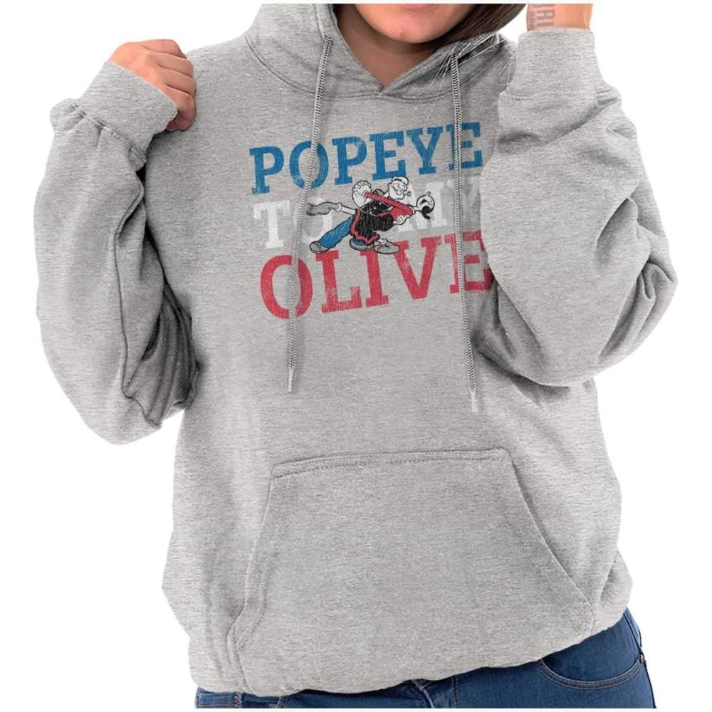 imageBrisco Brands Popeye To My Olive Oyl Cute Couple Hoodie Sweatshirt WomenSport Grey