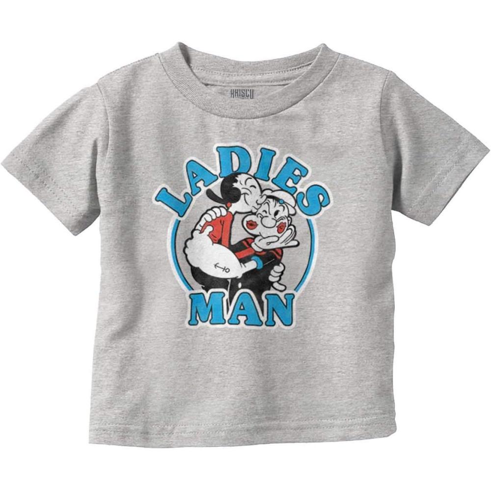imagePopeye and Olive OYL Ladies Man Funny Youth T Shirt Tee BoysHeather