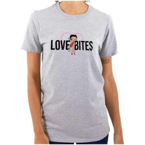 Betty Boop Love Bites Single Girls Womens Graphic T Shirt Tees(Sport Grey)