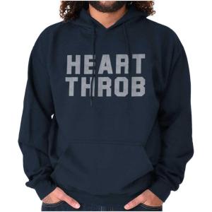 Brisco Brands Heartthrob Funny Valentines Joke Hoodie Hooded Sweatshirt Men(Navy)
