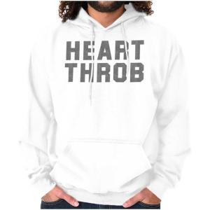 Brisco Brands Heartthrob Funny Valentines Joke Hoodie Hooded Sweatshirt Men(White)