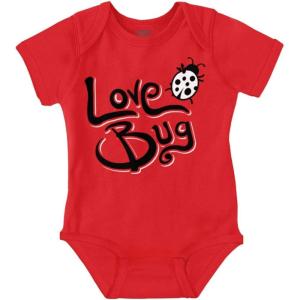 Brisco Brands Love Bug Cute Ladybug Valentines Day Baby Bodysuit Jumper Girls(Red)
