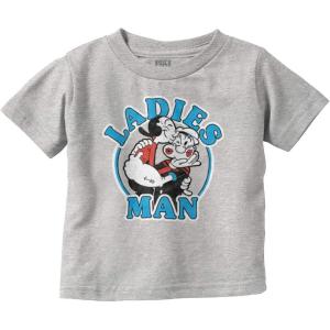 Popeye and Olive OYL Ladies Man Funny Youth T Shirt Tee Boys(Heather)