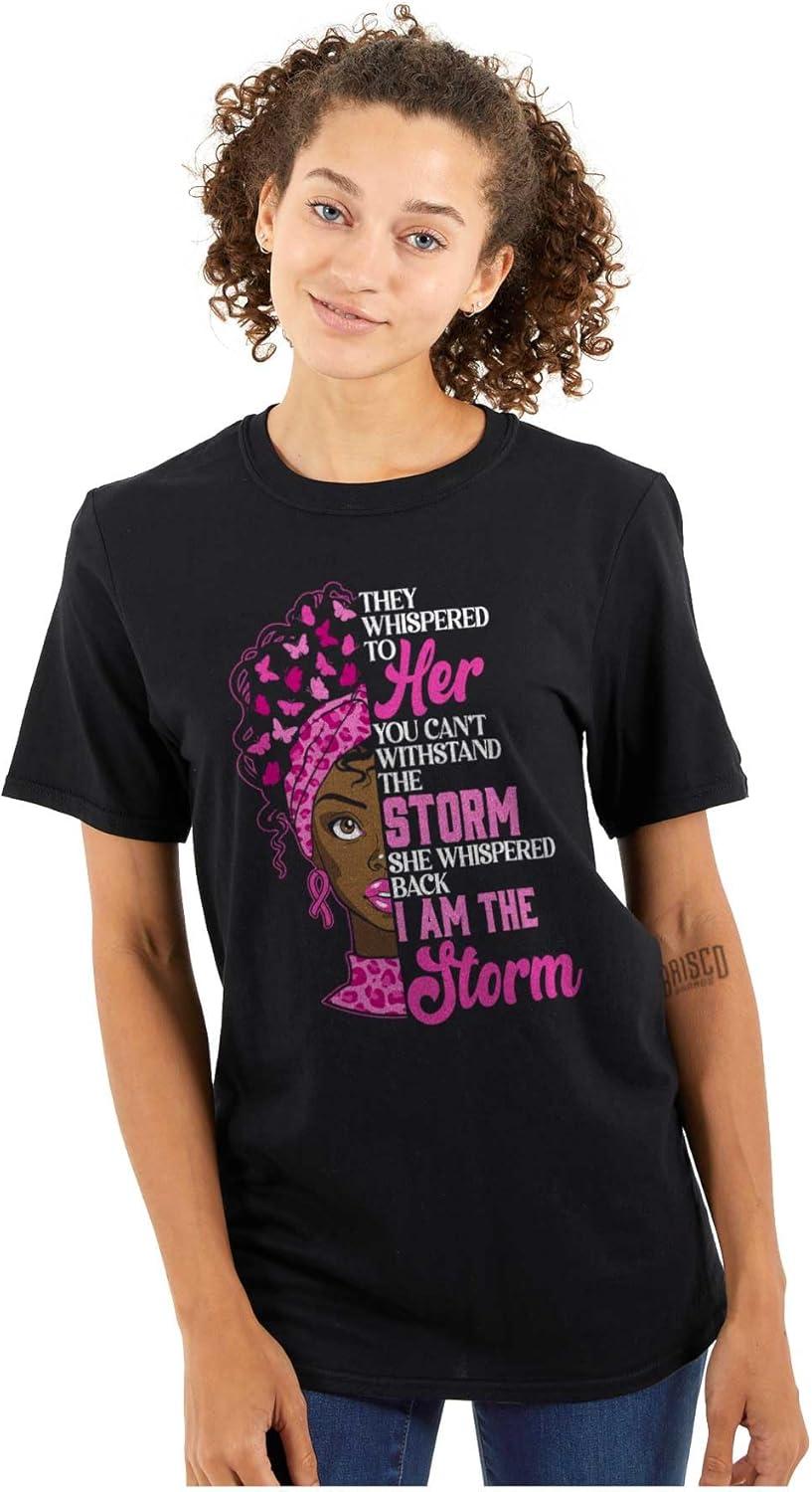 imageBlack Breast Cancer I Am The Storm Womens Graphic T Shirt TeesBlack