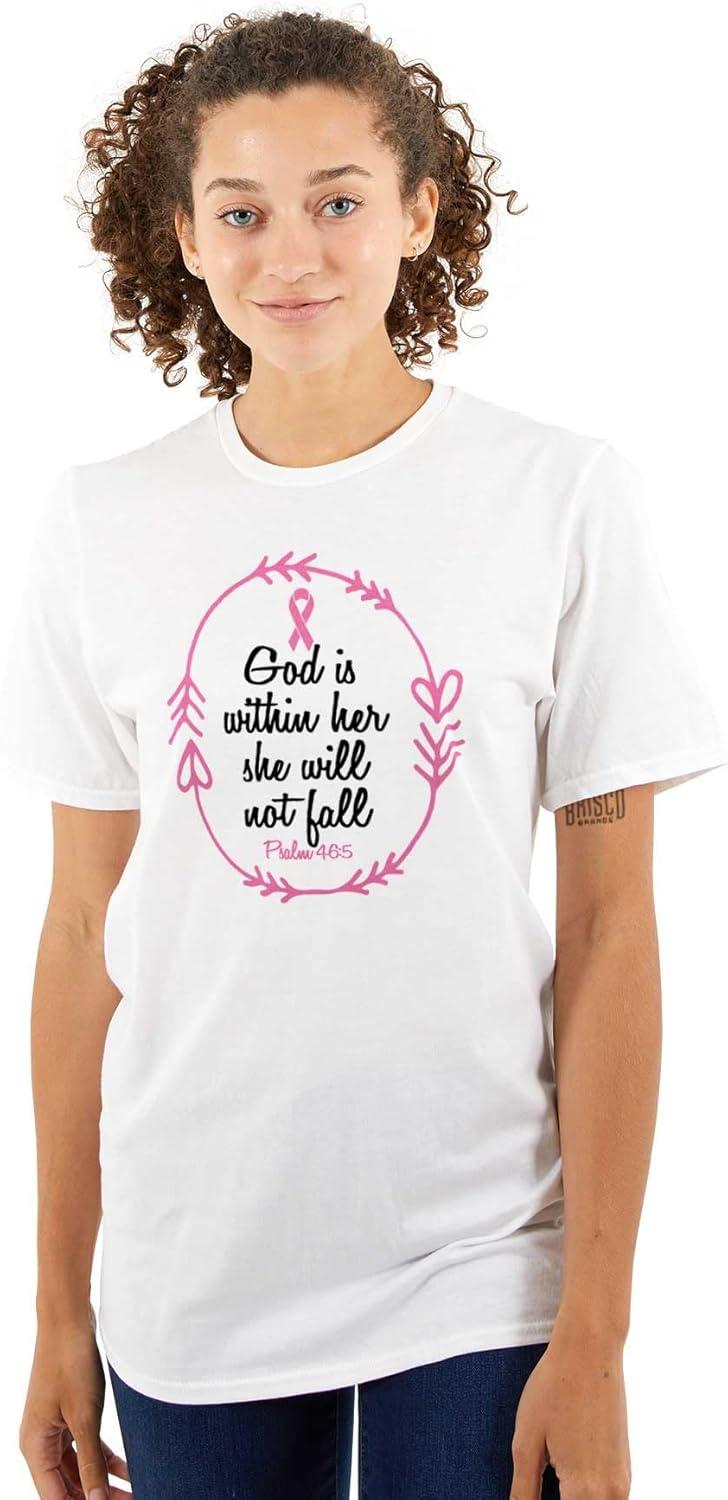 imageBreast Cancer Awareness Faith in God Womens Graphic T Shirt TeesWhite