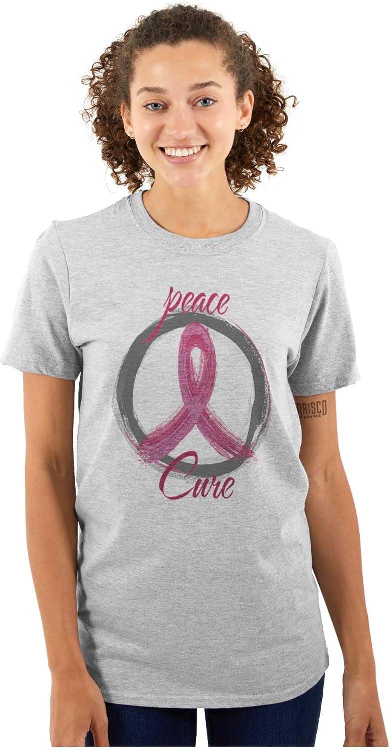 imageBreast Cancer Awareness Peace Sign Womens Graphic T Shirt TeesSport Grey