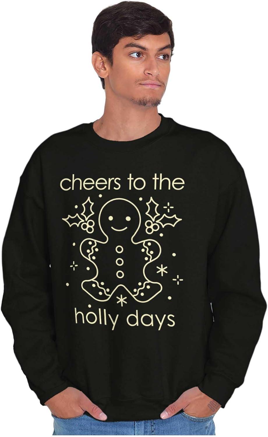 imageBrisco Brands Christmas Cheers To The Holly Days Sweatshirt for Men or WomenBlack