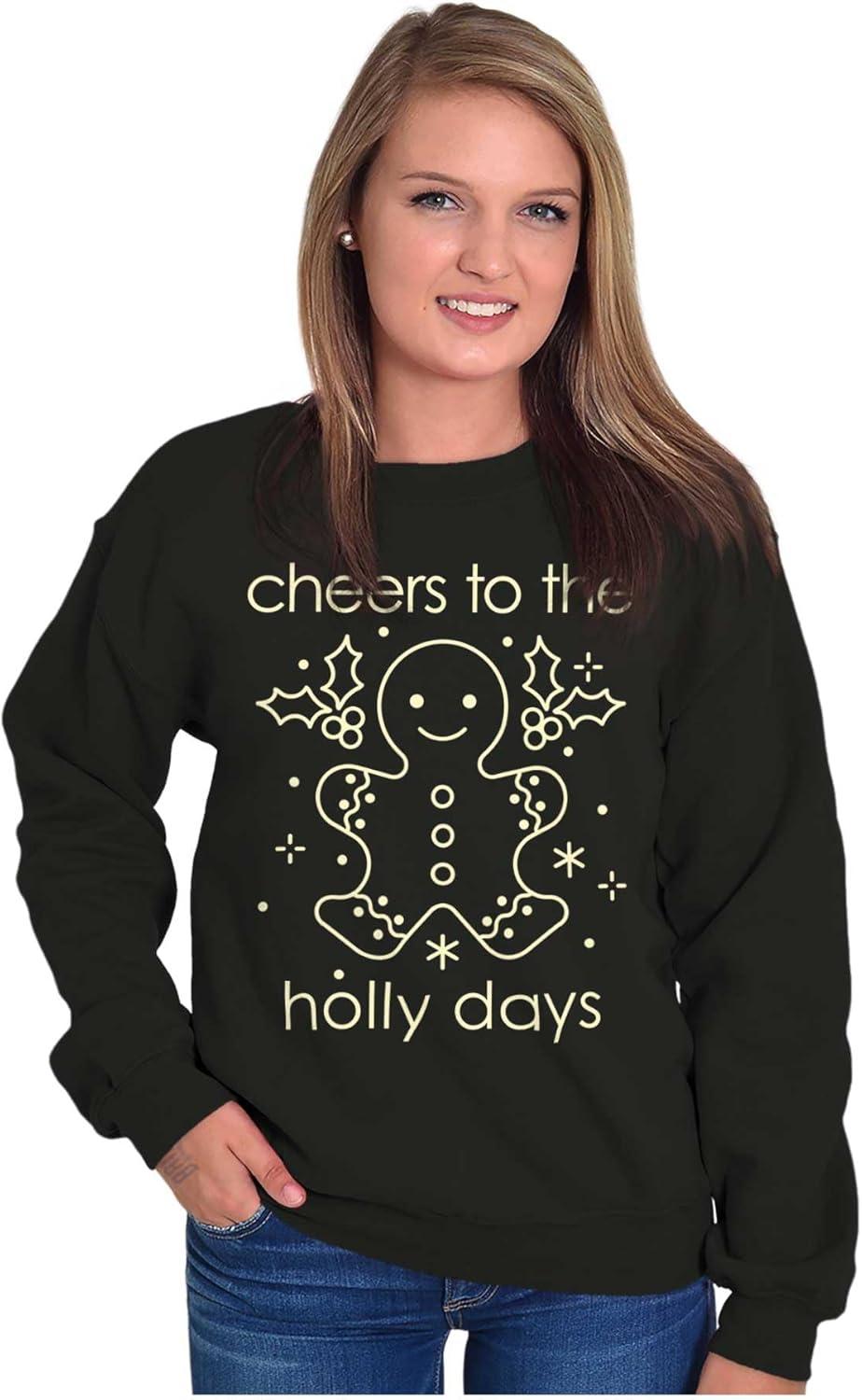 imageBrisco Brands Christmas Cheers To The Holly Days Sweatshirt for Men or WomenBlack
