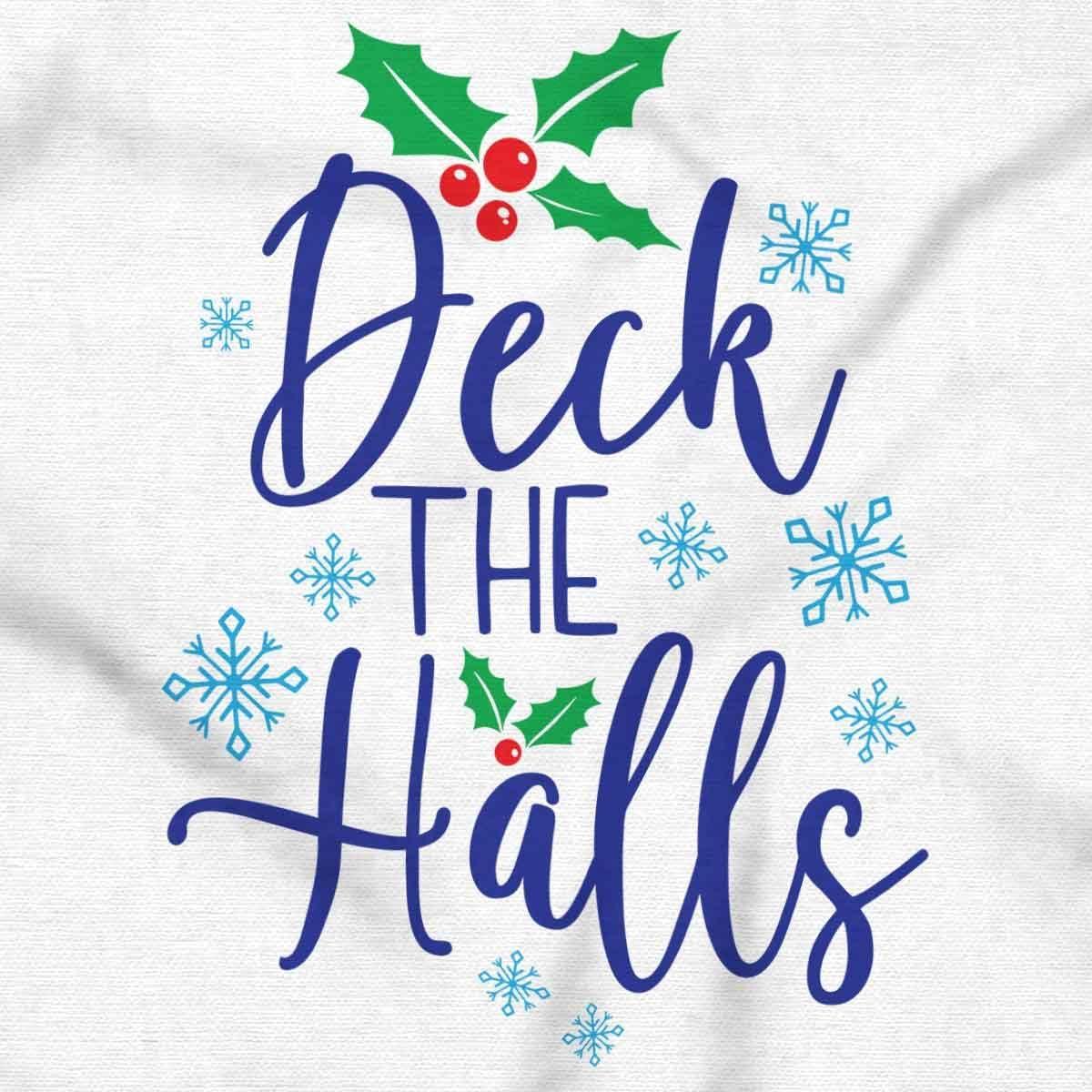 imageBrisco Brands Christmas Deck The Halls Snowflakes Sweatshirt for Men or WomenWhite