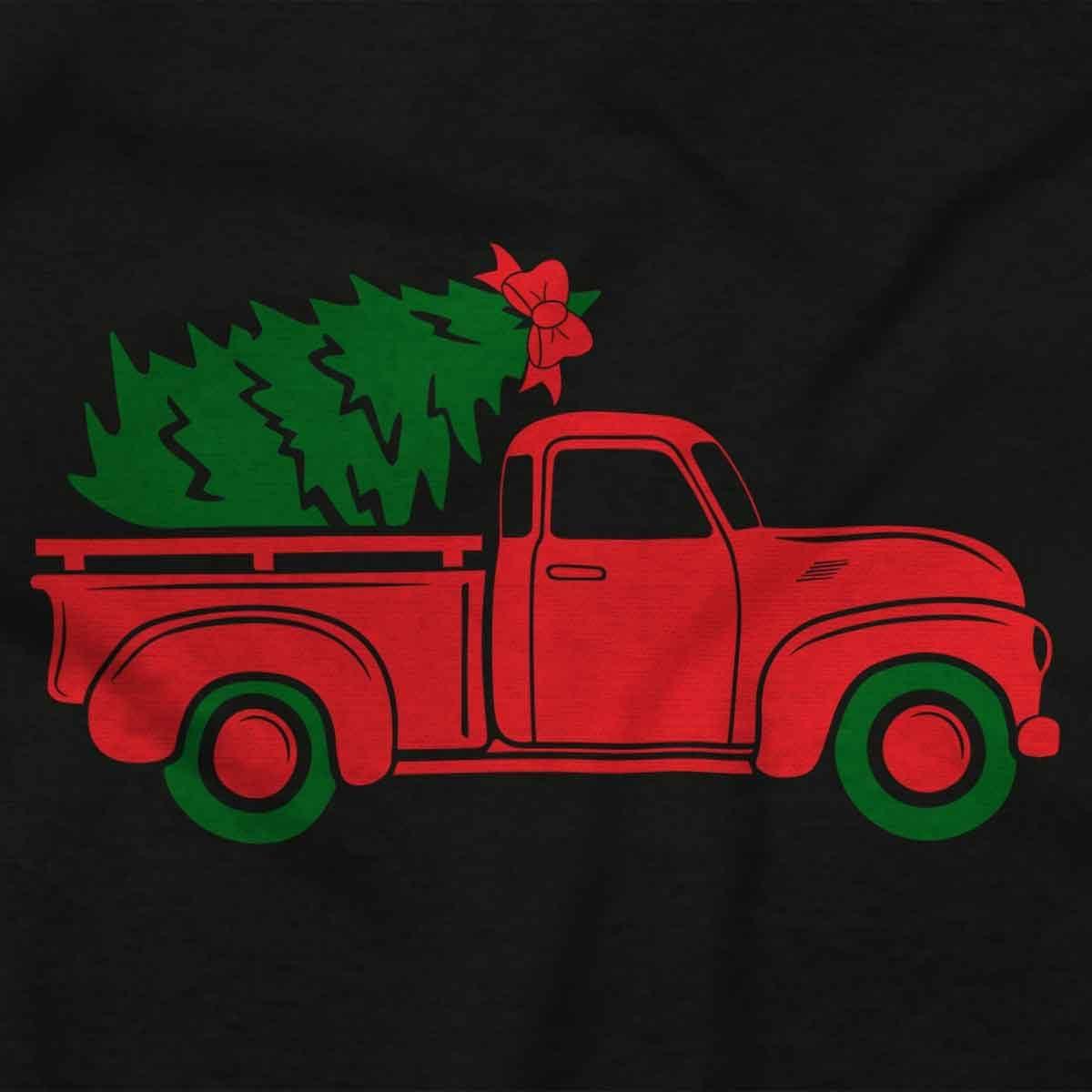 imageBrisco Brands Christmas Tree Xmas Pick Up Truck Graphic T Shirt Men or WomenBlack