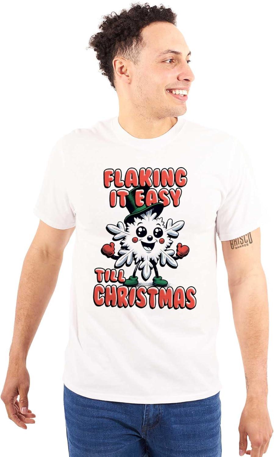 imageBrisco Brands Flaking It Easy Till Christmas Pun Graphic T Shirt Men or WomenWhite