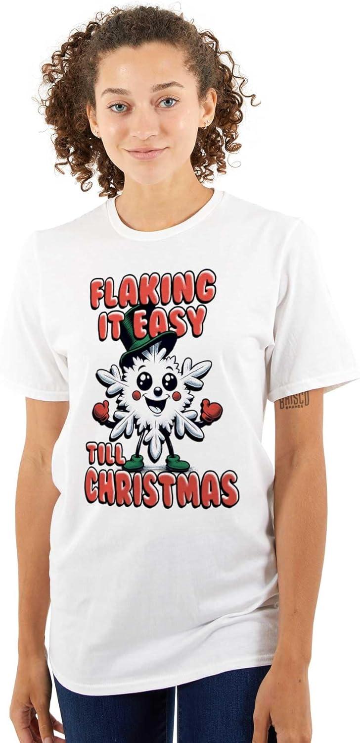 imageBrisco Brands Flaking It Easy Till Christmas Pun Graphic T Shirt Men or WomenWhite