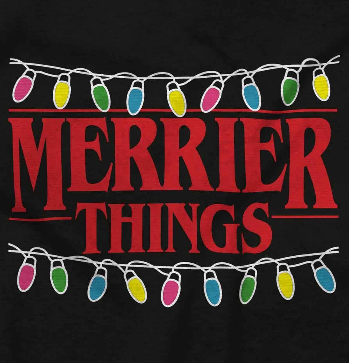 imageBrisco Brands Merrier Things Christmas Lights Graphic T Shirt Men or WomenBlack