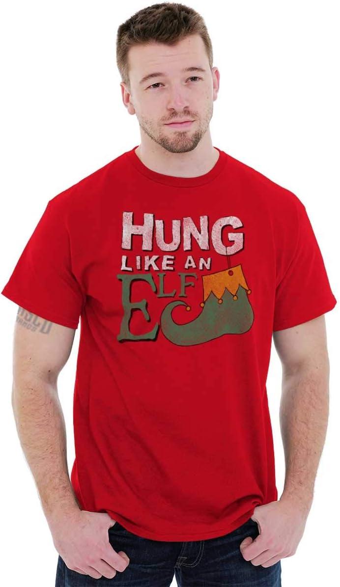 imageChristmas Hung Like an Elf Funny Mens Graphic T Shirt TeesRed