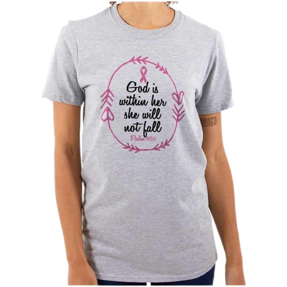 imageBreast Cancer Awareness Faith in God Womens Graphic T Shirt TeesSport Grey