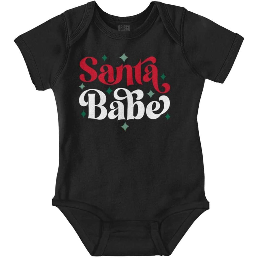 imageBrisco Brands Christmas Santa Babe Xmas Holiday Baby Bodysuit Jumper GirlsBlack
