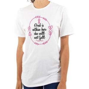 Breast Cancer Awareness Faith in God Womens Graphic T Shirt Tees(White)