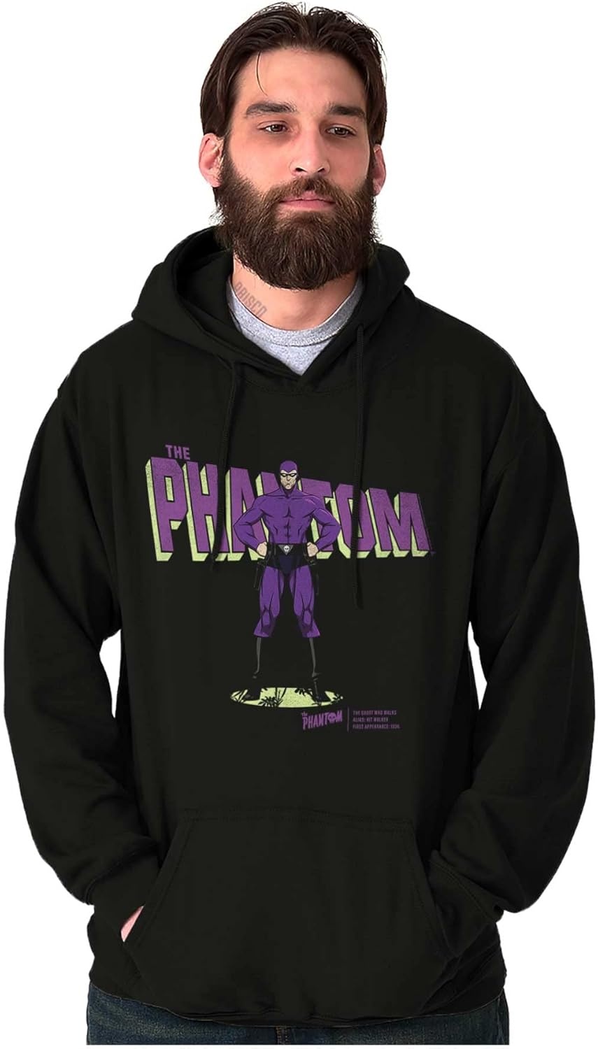 imageBrisco Brands the Phantom Old School Superhero Hoodie Sweatshirt Women MenBlack