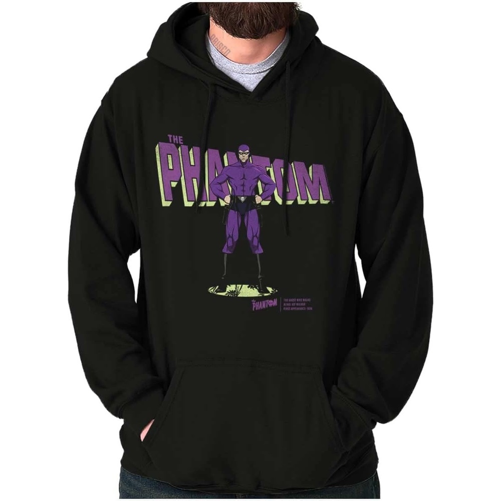 imageBrisco Brands the Phantom Old School Superhero Hoodie Sweatshirt Women MenBlack