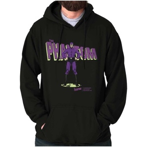 Brisco Brands the Phantom Old School Superhero Hoodie Sweatshirt Women Men(Black)