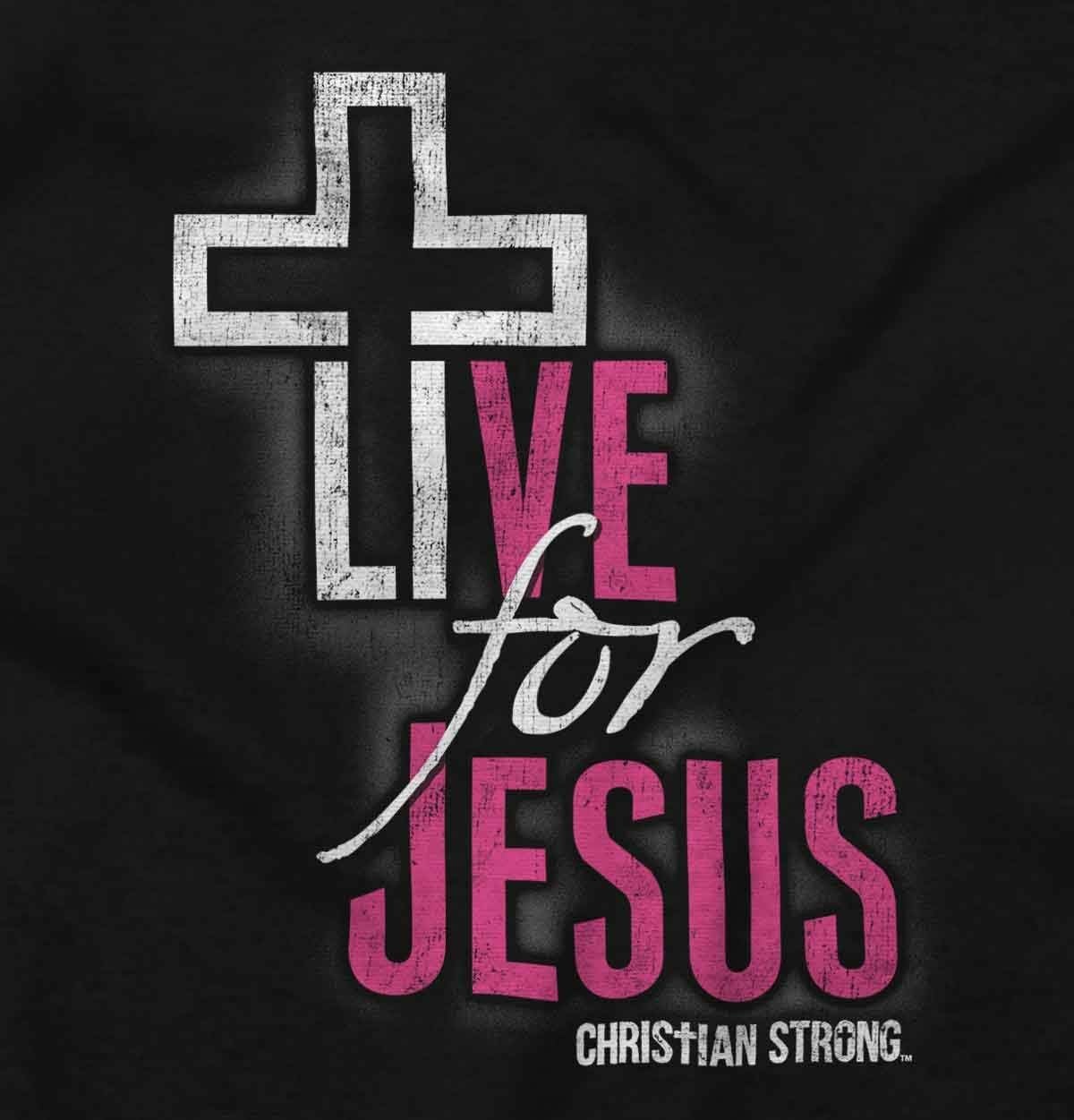 image:imageChristian Strong Live for Jesus Religious Faith Hoodie Sweatshirt Women MenBlack