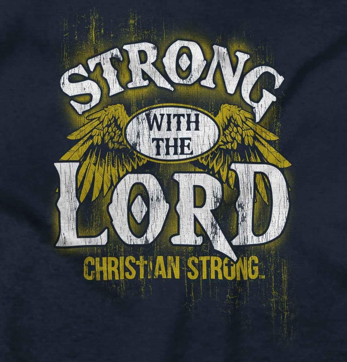 image:imageStrong With the Lord Christian Faith Hoodie Hooded Sweatshirt MenNavy
