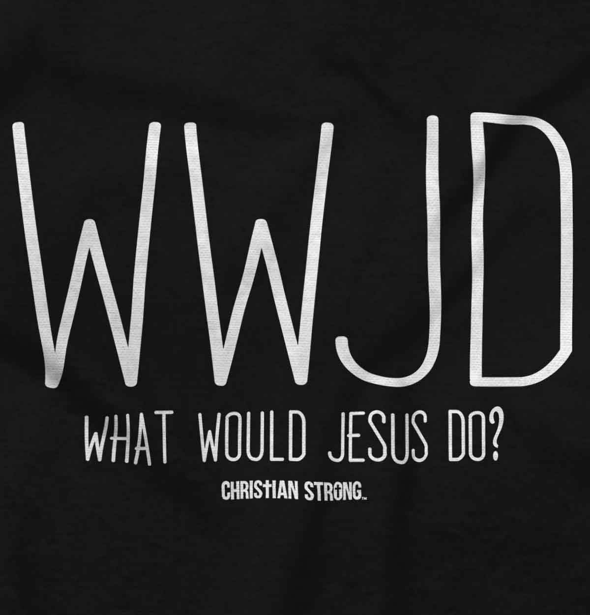 image:imageWWJD What Would Jesus Do Womens Petite VNeck T Shirt Black L